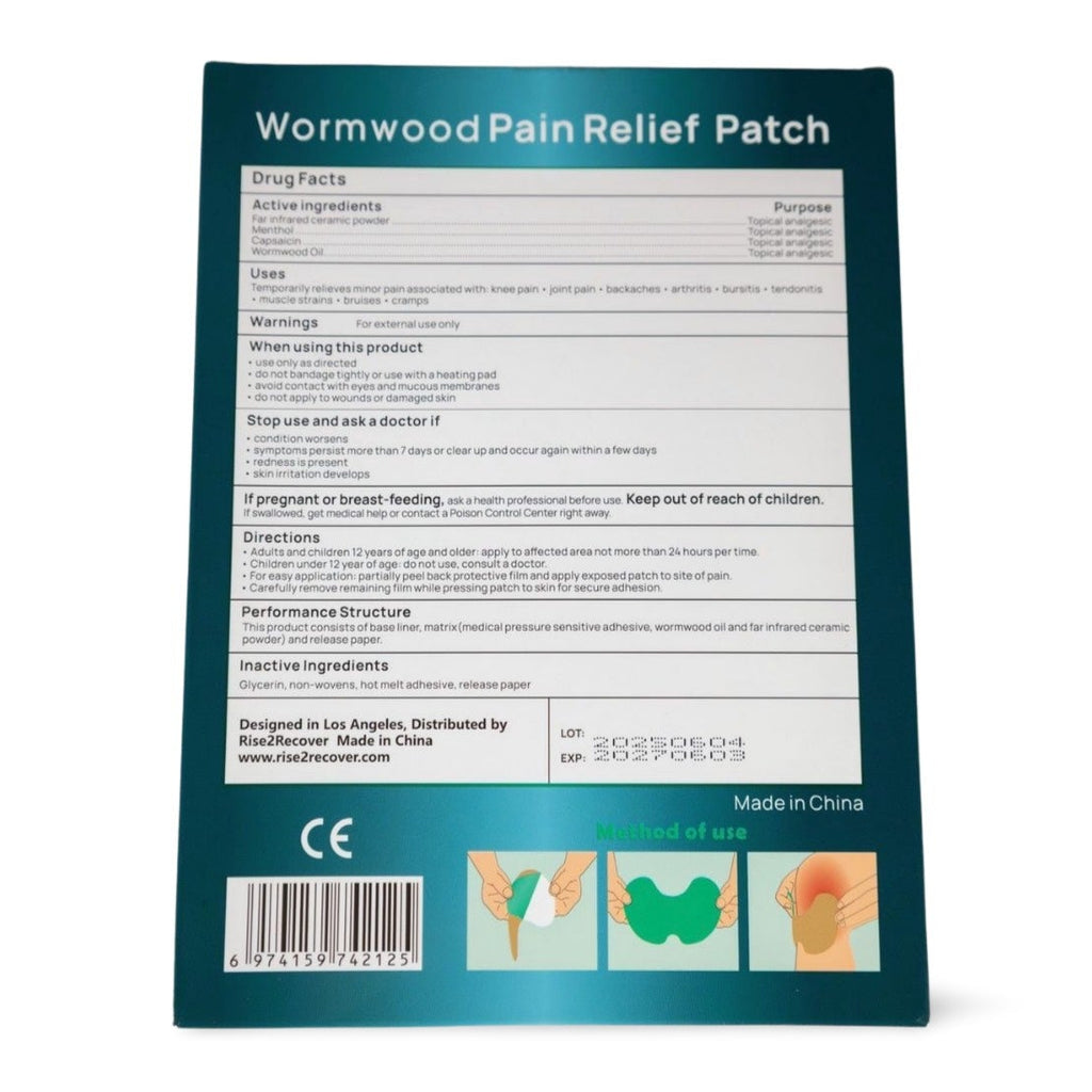 Wormwood Pain Relief Patch 12 Hour Relief for Knee & Joint Pain