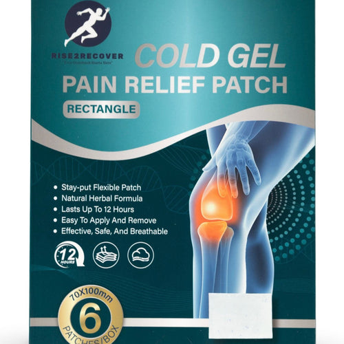 Rise2Recover Cold Gel Pain Relief Patch 12 Hour Cooling Relief for Sore Muscles & Joint Pain
